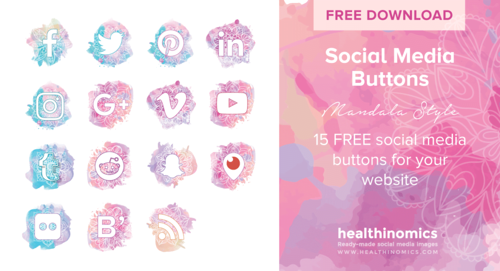 Social Media Buttons – Mandala Style | By Healthinomics