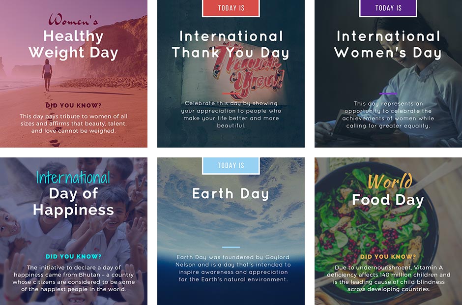 Social Media Images Ideas - Holidays & Special Days | Healthinomics.com