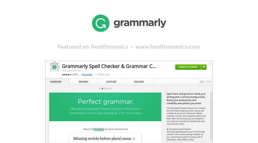 Grammarly - 33 Free Tools You Can't Afford To Run Your Business Without | Healthinomics Blog