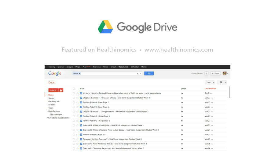 Google Drive - 33 Free Tools You Can't Afford To Run Your Business Without | Healthinomics Blog