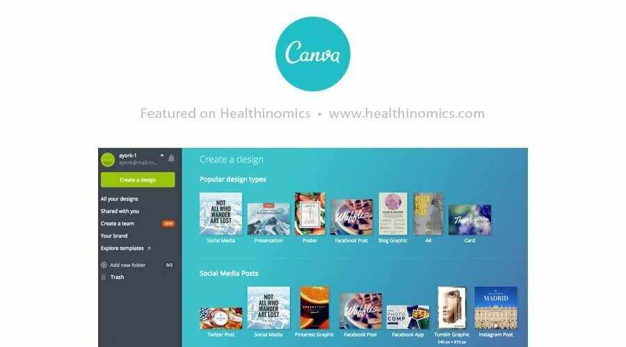 Canva - 33 Free Tools You Can't Afford To Run Your Business Without | Healthinomics Blog