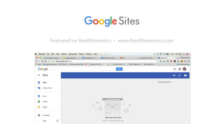 Google Sites - 33 Free Tools You Can't Afford To Run Your Business Without | Healthinomics Blog