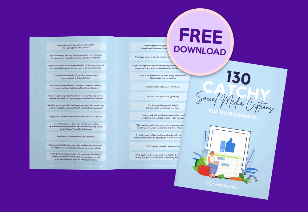 Social media captions for nutritionists