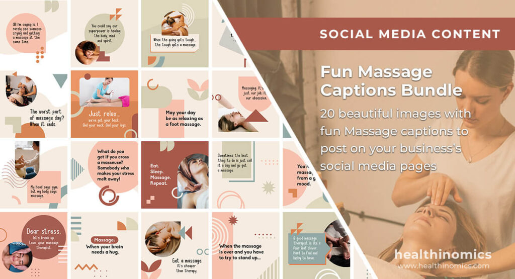 Social Media Images - Fun Massage Captions Bundle | Healthinomics