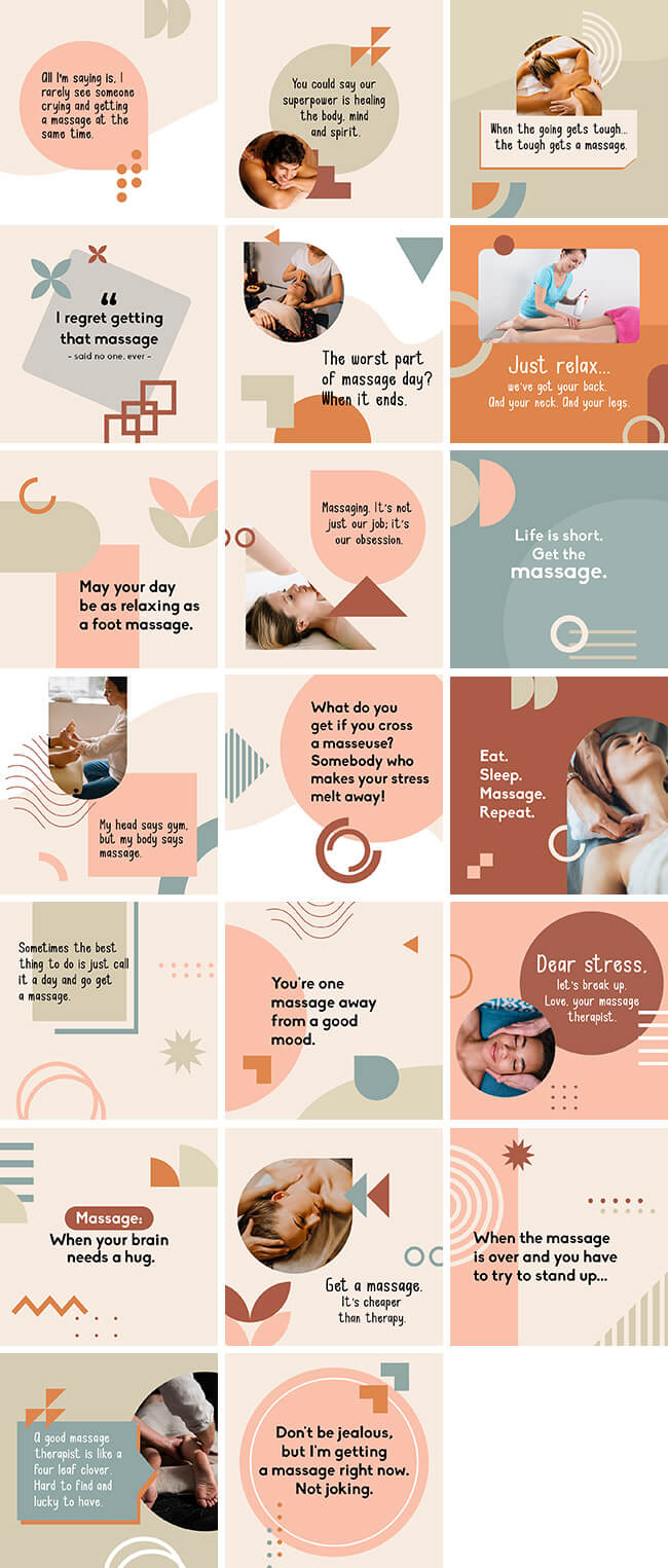Social Media Images - Fun Massage Captions | Healthinomics