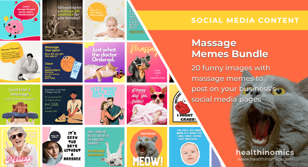 Social Media Images - Massage Memes Bundle | Healthinomics
