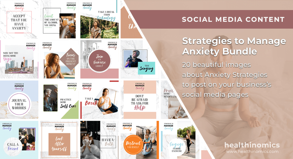 Social Media Images - Strategies to manage Anxiety Bundle | Healthinomics