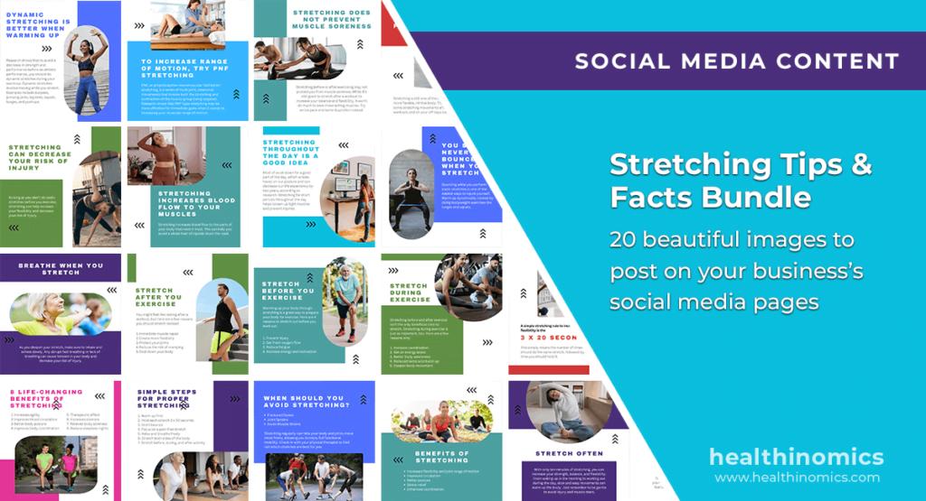 Social Media Images - Stretching Tips & Facts Bundle | Healthinomics