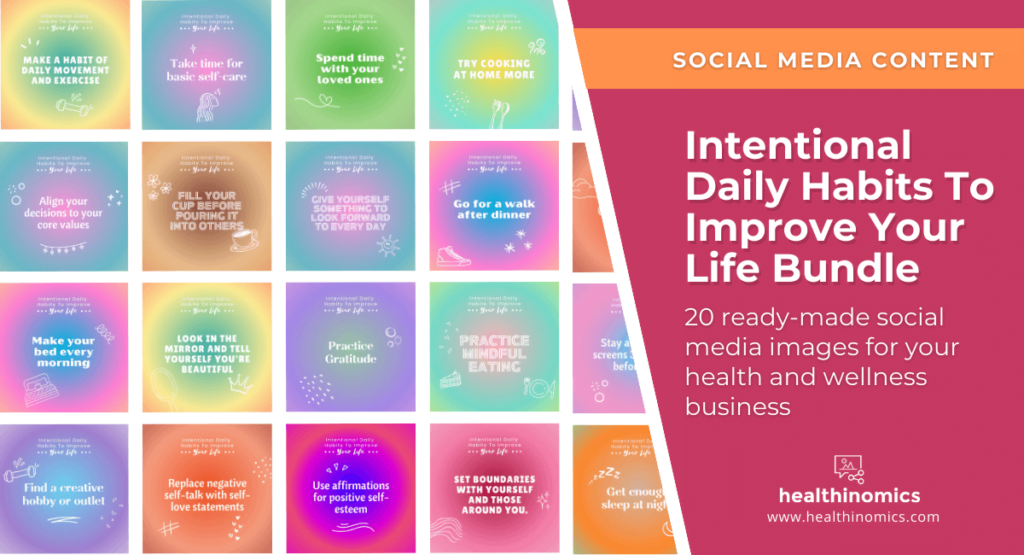Social Media Images - Intentional Daily Habits To Improve Your Life Bundle | Healthinomics
