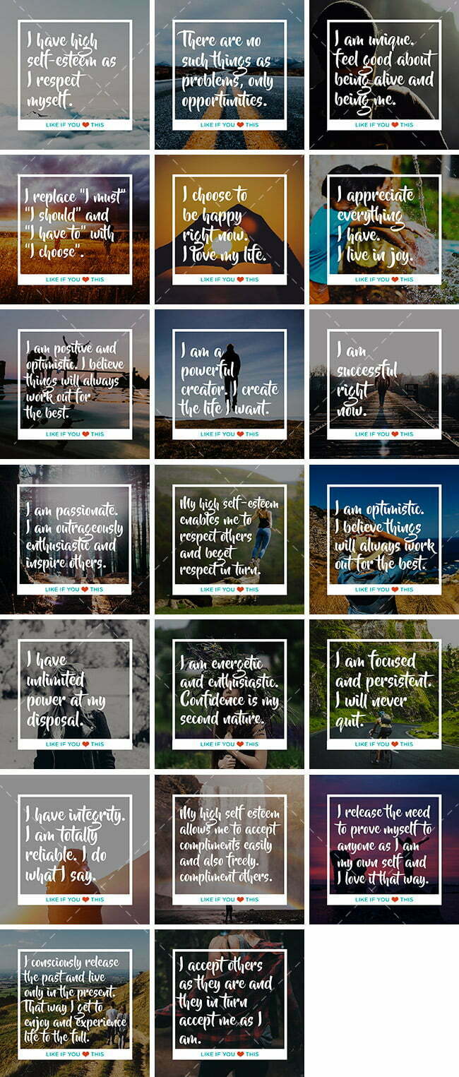 Self-Esteem Affirmations Bundle 1 Self-Esteem Affirmations Bundle | By Healthinomics