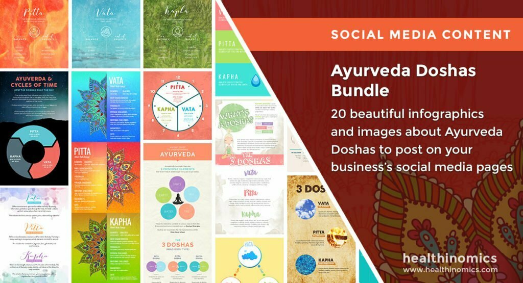 Social Media Images – Ayurveda Doshas Bundle | Healthinomics.com