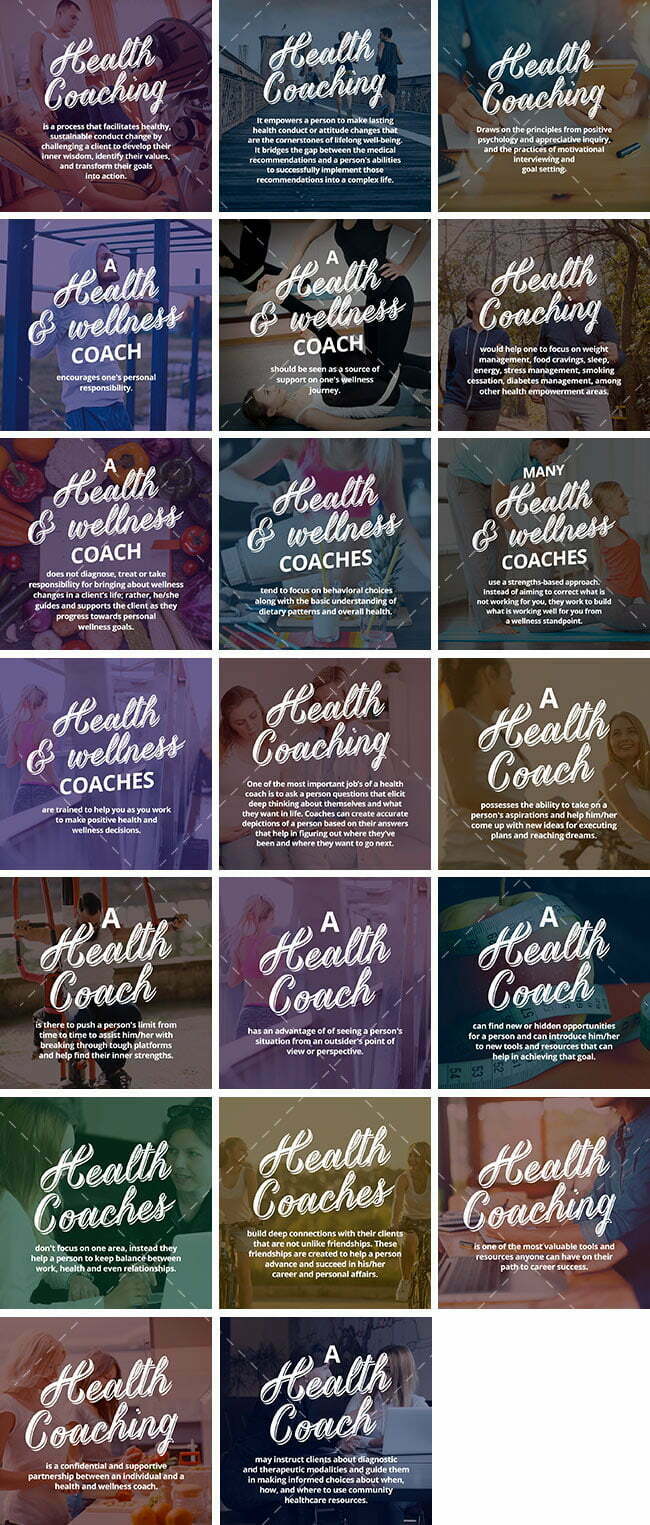Social Media Images – Health Coaching Bundle | Healthinomics.com