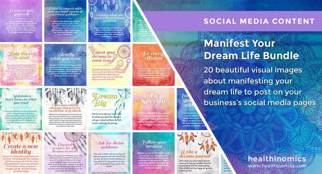 Social Media Images – Manifest Your Dream Life Bundle | Healthinomics.com Social Media Images – Manifest Your Dream Life Bundle | Healthinomics.com