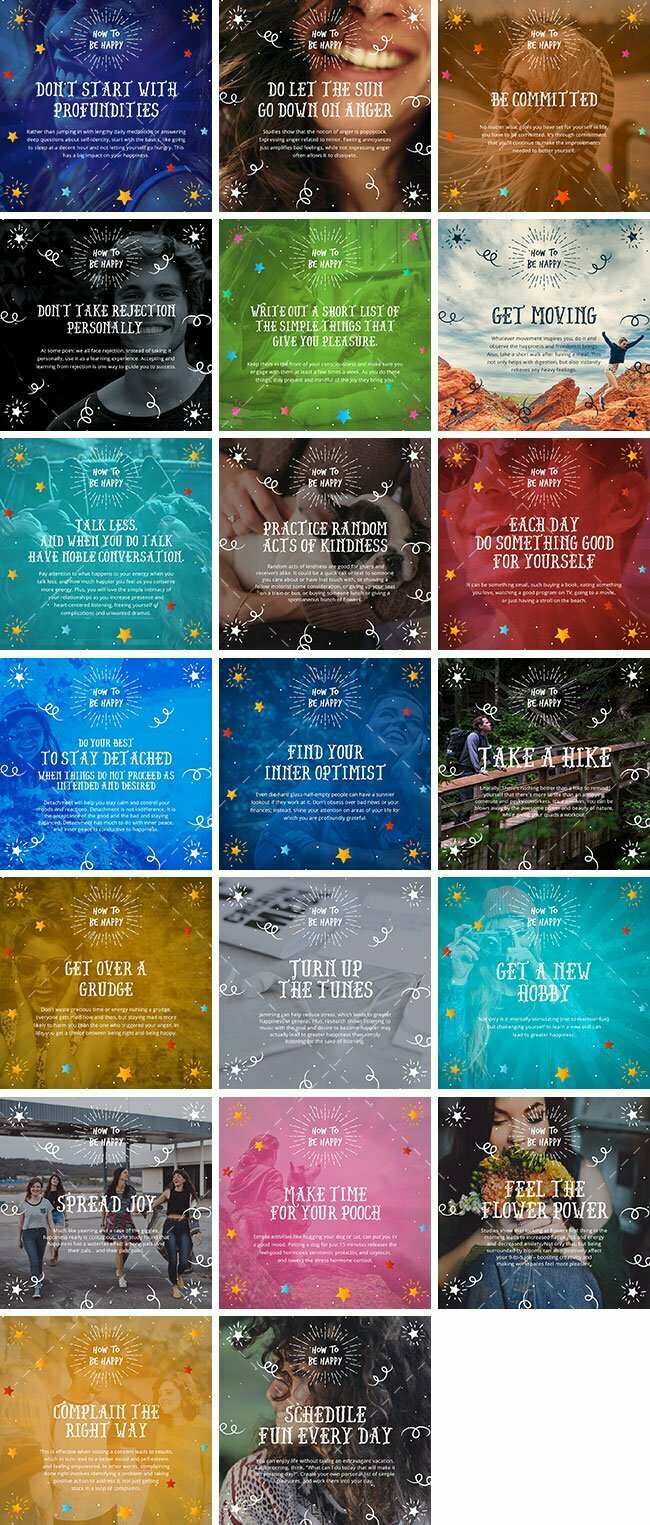 Be Happy Bundle 1 Social Media Images – Be Happy Bundle | Healthinomics.com