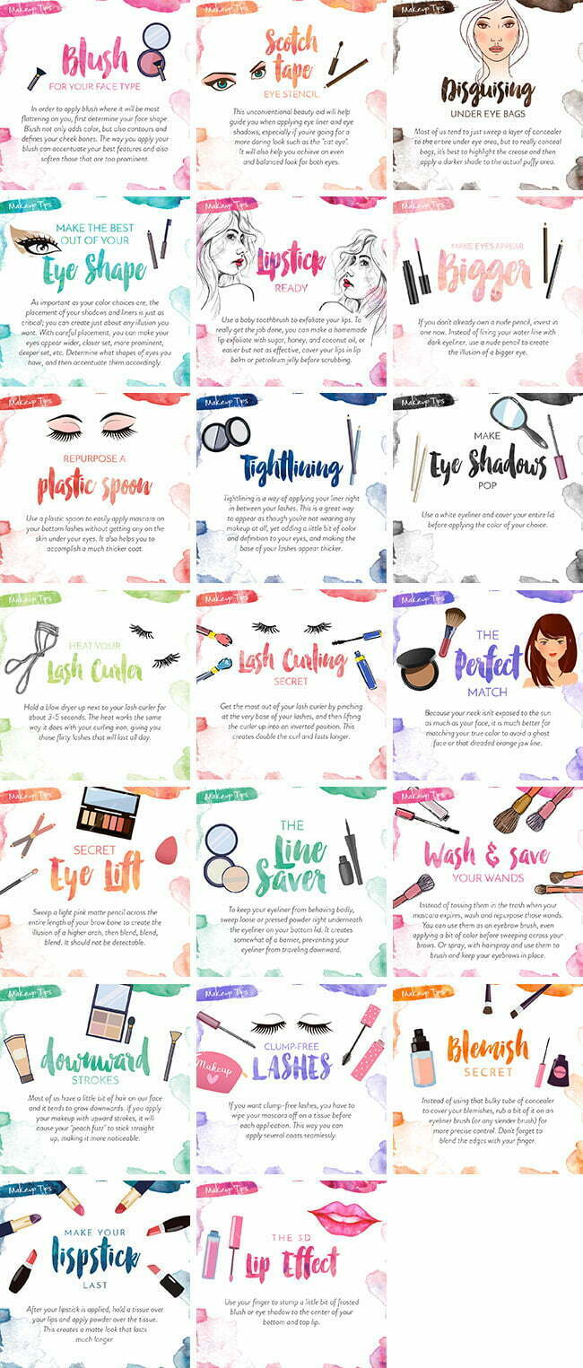 Makeup Tips Bundle 1 Social Media Images – Makeup Tips Bundle | Healthinomics.com