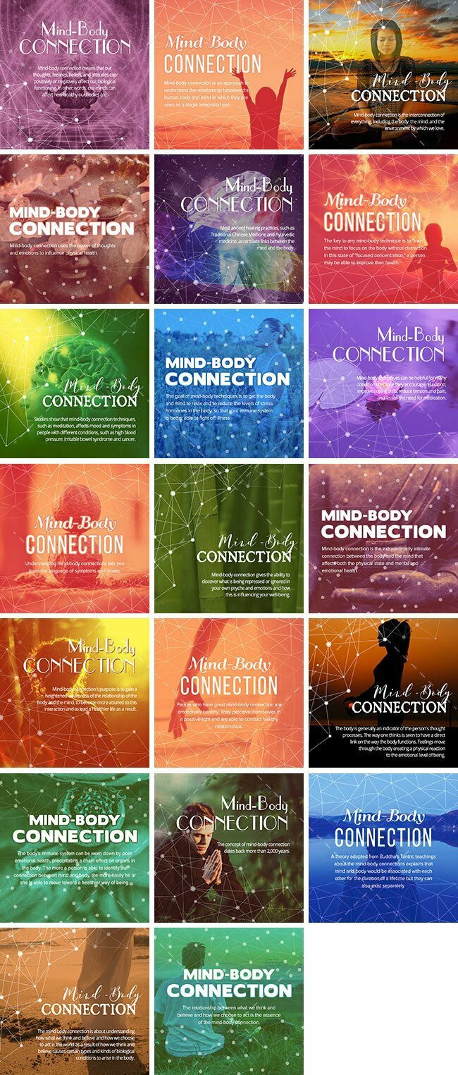 Mind-Body Connection Bundle 1 Social Media Images – Mind-Body Connection Bundle | Healthinomics.com