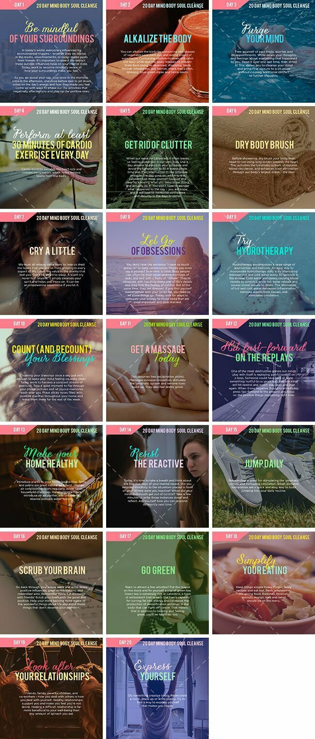 20 Day Mind Body Soul Cleanse Bundle 1 Social Media Images – 20 Day Mind Body Soul Cleanse Bundle | Healthinomics.com