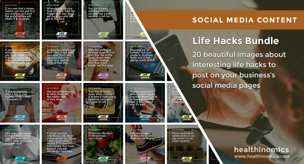 Social Media Images – Life Hacks Bundle | Healthinomics.com