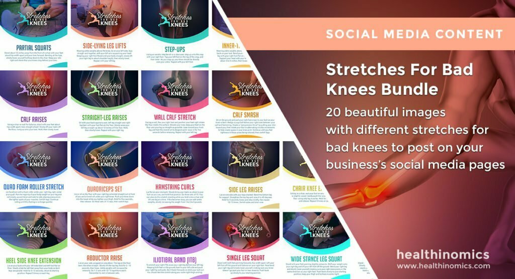 Social Media Images – Stretches For Bad Knees Bundle | Healthinomics.com