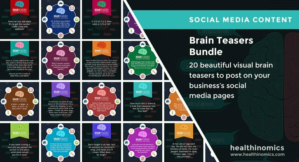 Social Media Images – Brain Teasers Bundle | Healthinomics.com Social Media Images – Brain Teasers Bundle | Healthinomics.com