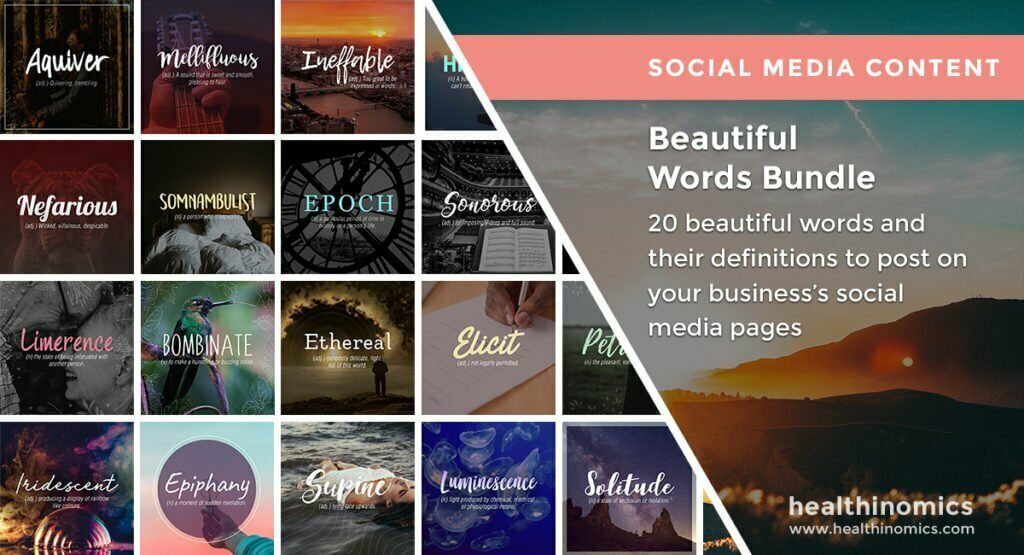 Social Media Images - Beautiful Words Bundle | Healthinomics Social Media Images - Beautiful Words Bundle | Healthinomics
