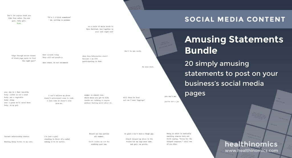 Social Media Images - Amusing Statements Bundle | Healthinomics Social Media Images - Amusing Statements Bundle | Healthinomics