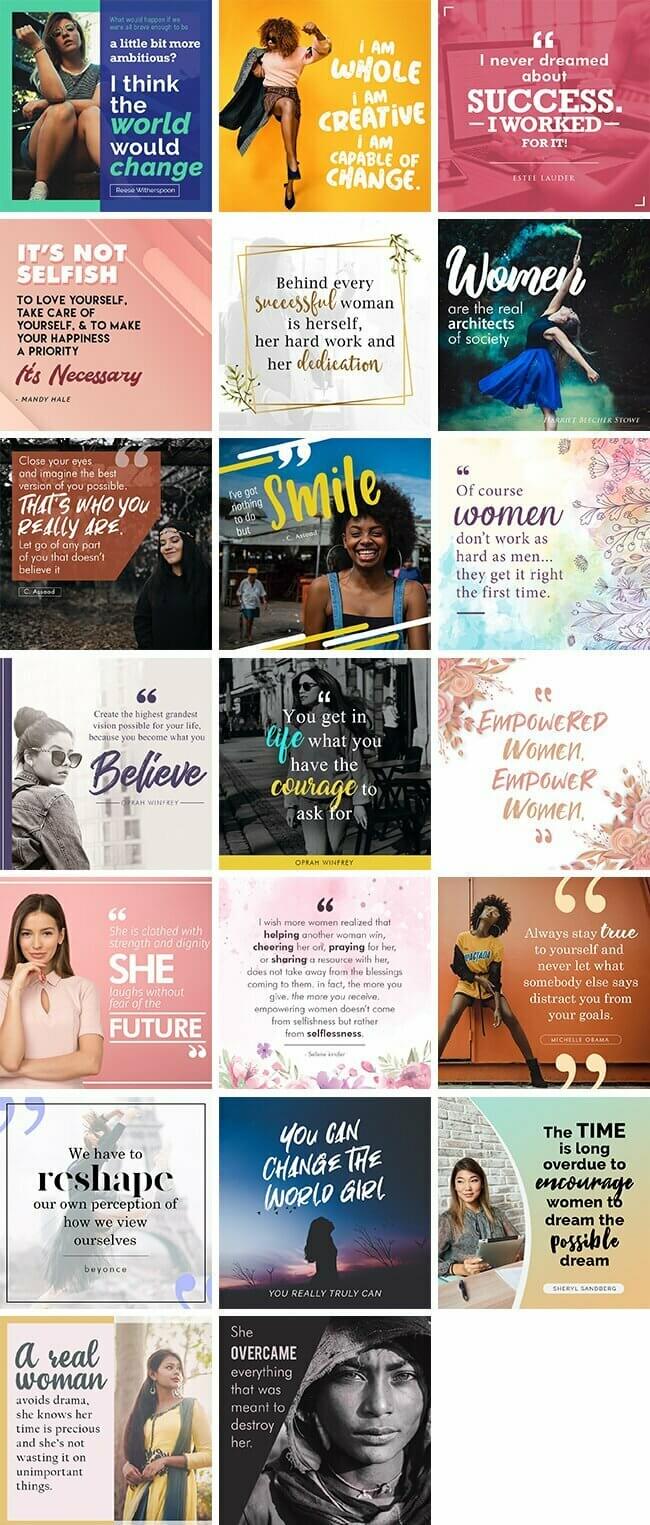 Social Media Images - Quotes To Empower Women Bundle | Healthinomics