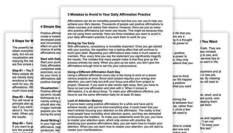 Daily Affirmations Handbook Articles