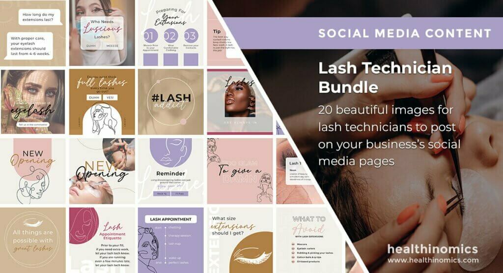 Social Media Images - Lash Technician Bundle | Healthinomics Social Media Images - Lash Technician Bundle | Healthinomics