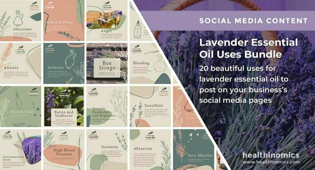 Social Media Images - Lavender Essential Oil Uses Bundle | Healthinomics Social Media Images - Lavender Essential Oil Uses Bundle | Healthinomics
