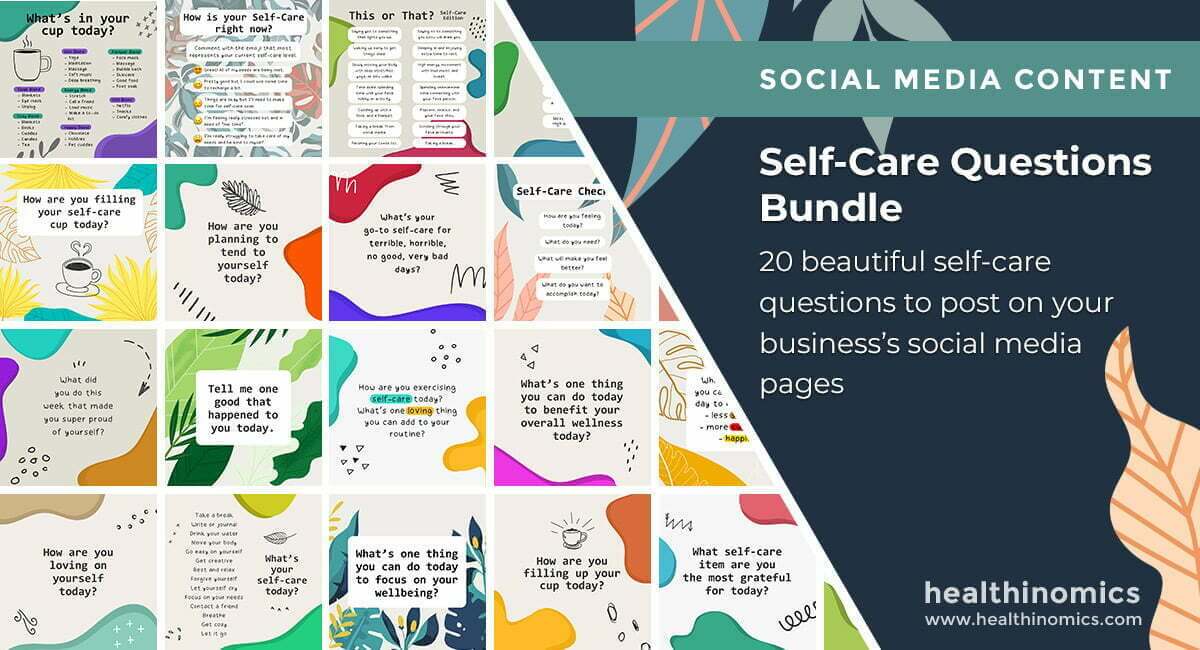 Social Media Images - Self-Care Questions Bundle | Healthinomics