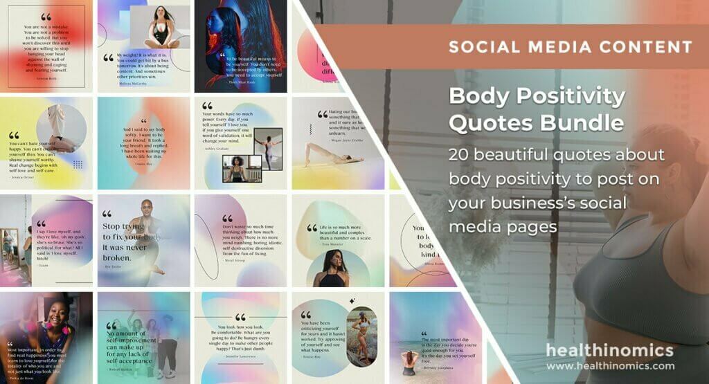 Social Media Images - Body Positivity Quotes Bundle | Healthinomics Social Media Images - Body Positivity Quotes Bundle | Healthinomics