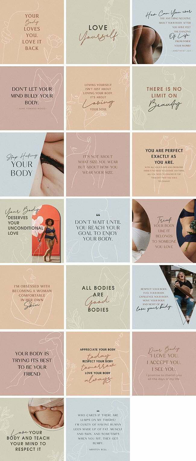 Love Your Body Quotes Bundle | By Healthinomics