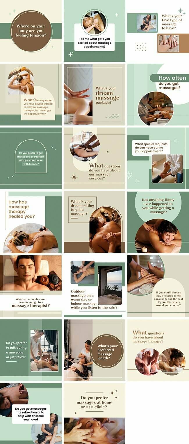 Massage Captions to Boost Engagement Bundle | By Healthinomics