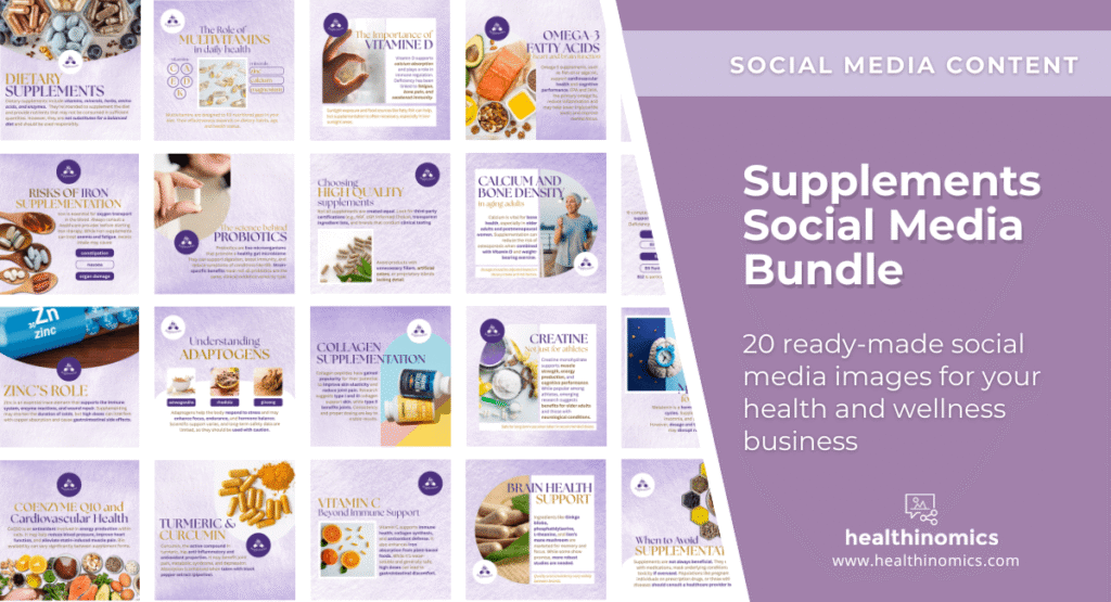 Social Media Images – SUPPLEMENTS SOCIAL MEDIA BUNDLE | Healthinomics