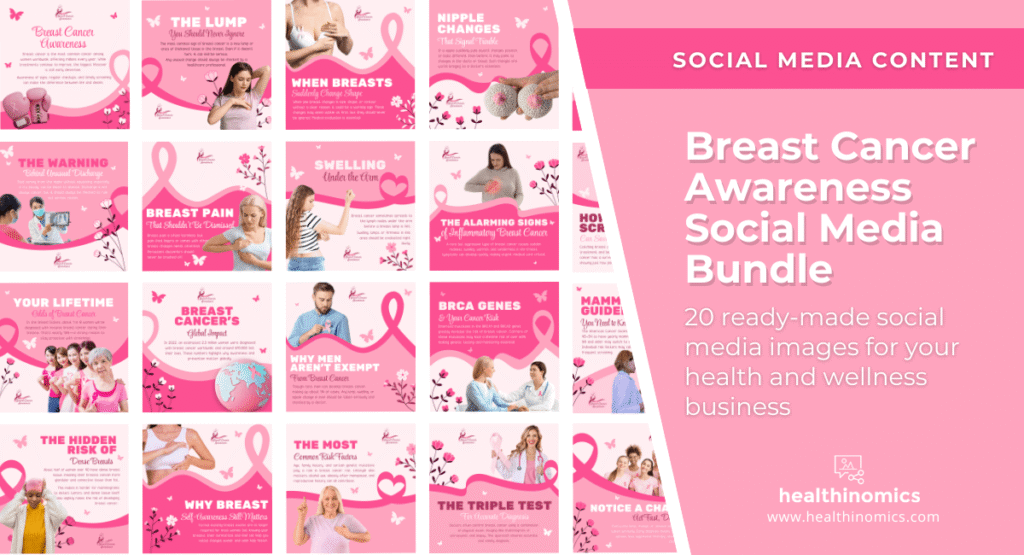 Social Media Images - BREAST CANCER AWARENESS SOCIAL MEDIA BUNDLE | Healthinomics