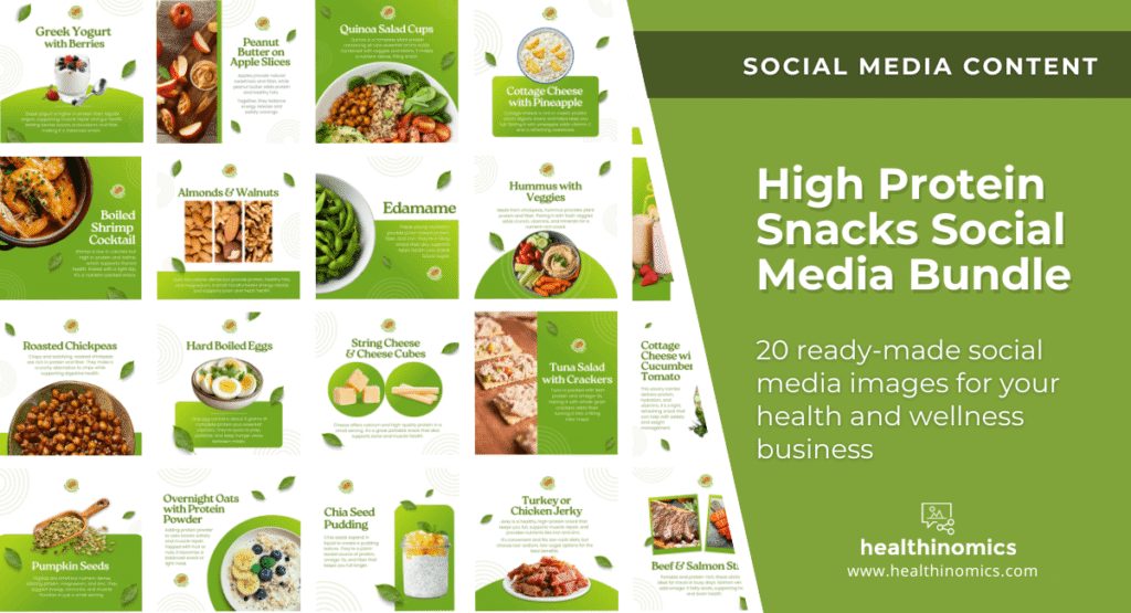 Social Media Images - HIGH PROTEIN SNACKS SOCIAL MEDIA BUNDLE | Healthinomics